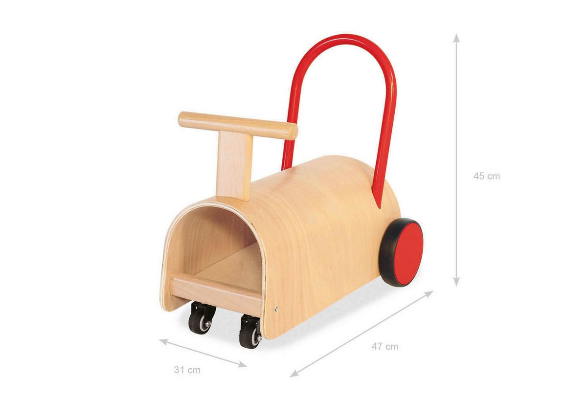 LAUFLERNHILFE ENZO - Rot/Naturfarben, Basics, Holz (L 47 cm/B 31 cm/H 45 cmcm) - Pinolino