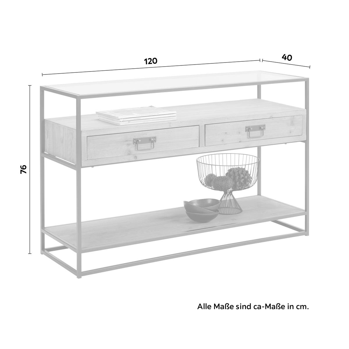 ŠIROKÁ KOMODA NOAH -STUDIO- - černá/průhledné, Lifestyle, kov/dřevo (120/76/40cm) - Premium Living
