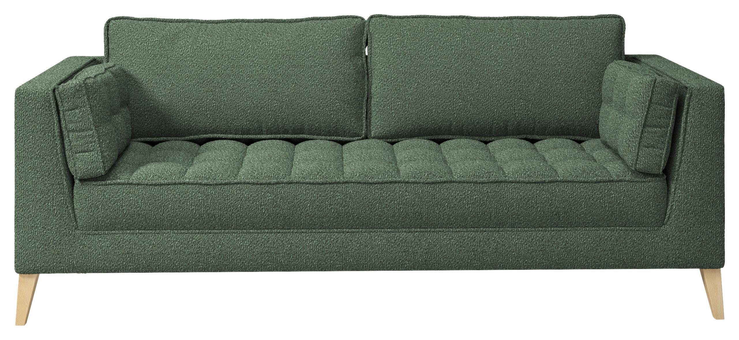 3-sitzer-sofa Doti - Dunkelgrün/Naturfarben, Design, Textil (170/95/85cm) - MID.YOU