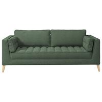 3-sitzer-sofa Doti - Dunkelgrün/Naturfarben, Design, Textil (170/95/85cm) - MID.YOU