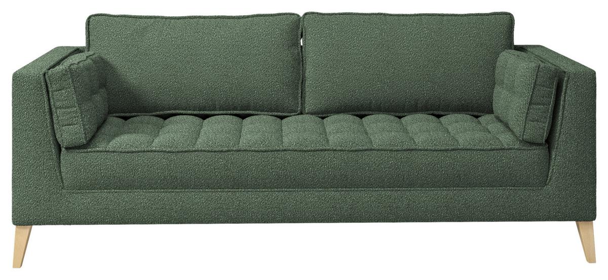 3-sitzer-sofa Doti - Dunkelgrün/Naturfarben, Design, Textil (170/95/85cm) - MID.YOU