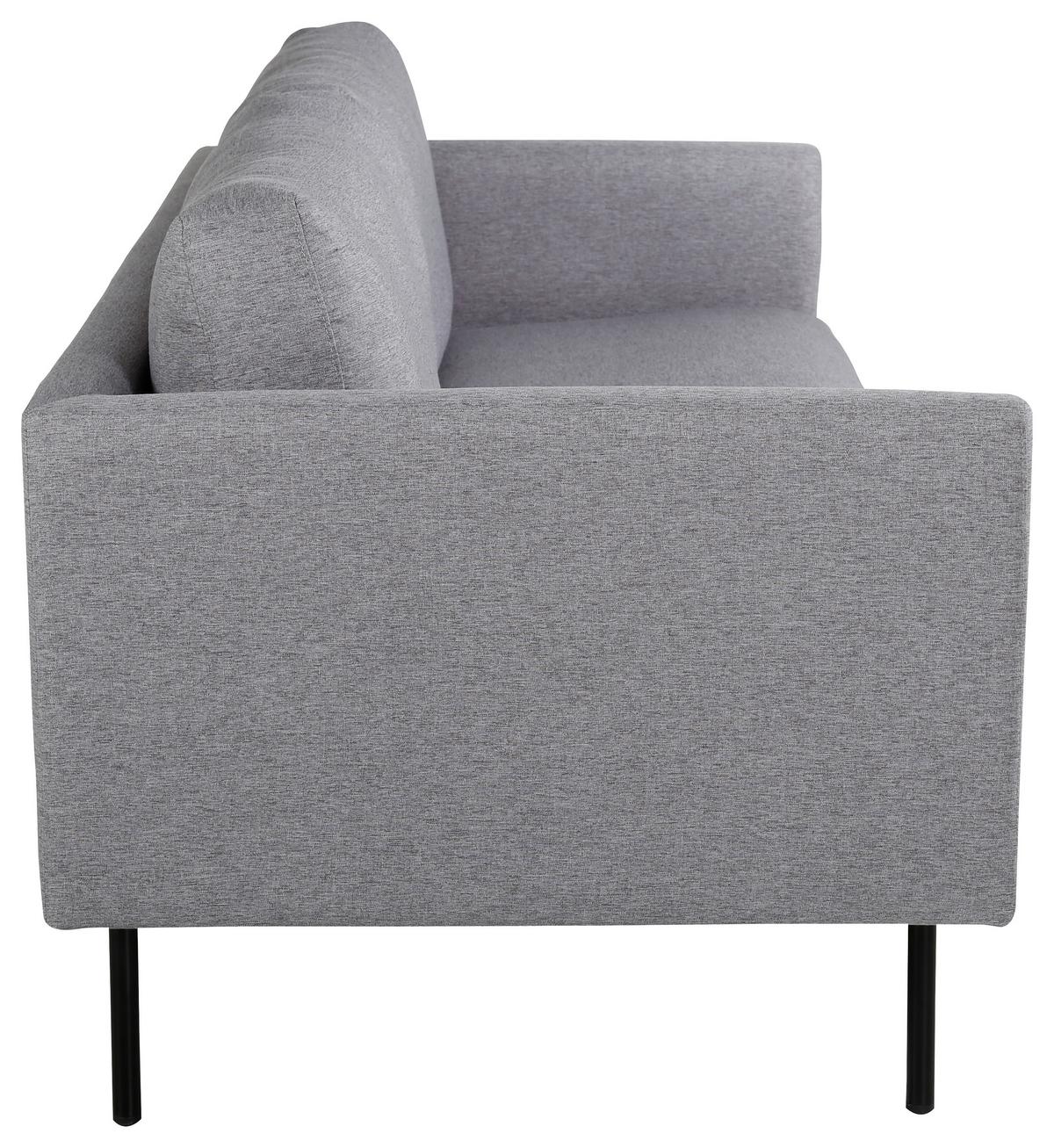 2-Sitzer-Sofa Zoom - Schwarz/Grau, Design, Textil/Metall (180/78/80cm) - Livetastic