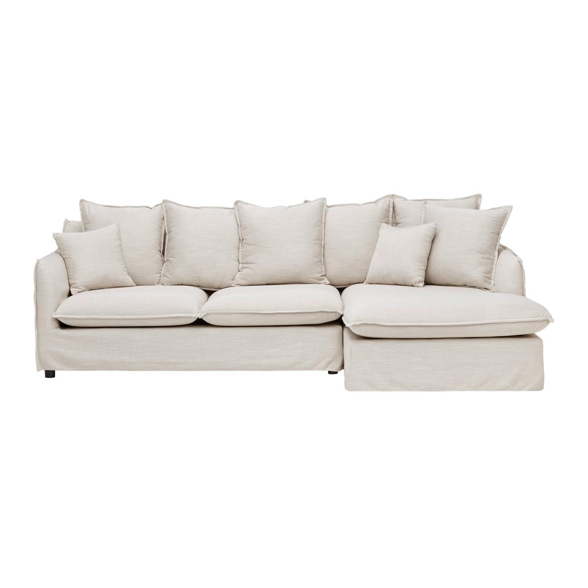 Sedací souprava ELIA přírodná barva - černá/přírodní barvy, Moderní, dřevo/textil (265/84/158cm) - Bessagi Home