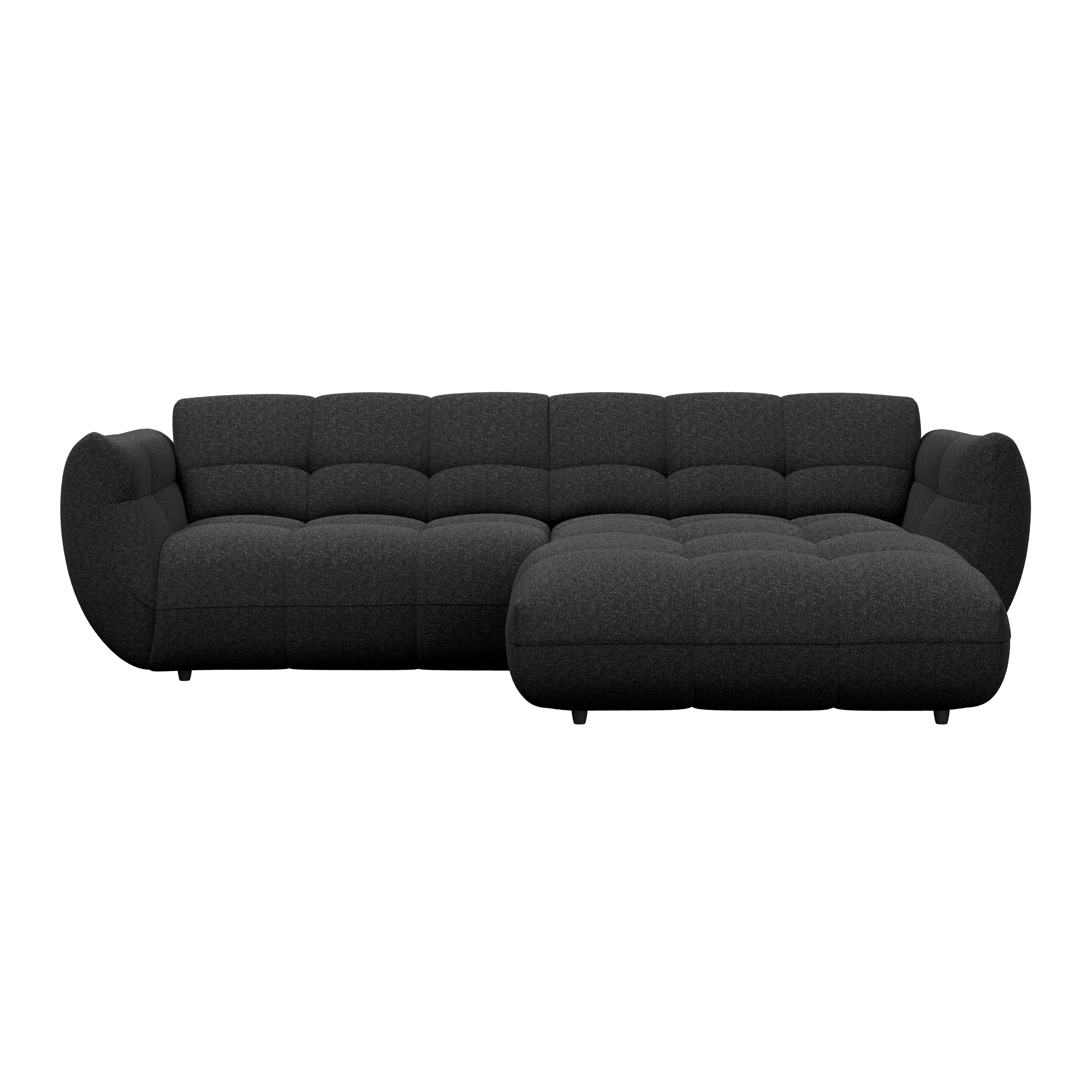 Ecksofa Panda Chenille schwarz, 280x178cm - Schwarz, Trend, Textil (280/178cm)
