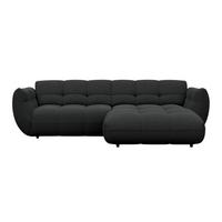 Ecksofa Panda Chenille schwarz, 280x178cm - Schwarz, Trend, Textil (280/178cm)