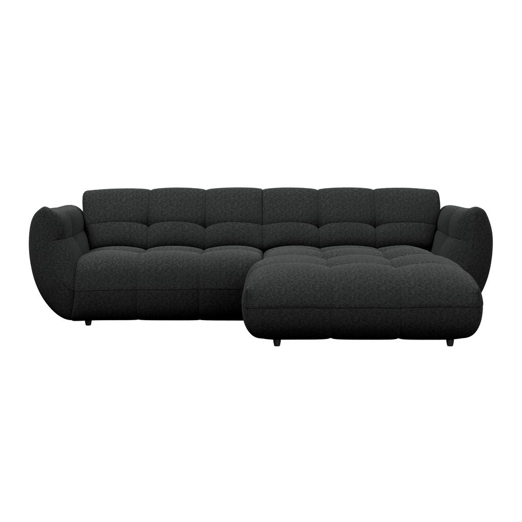 Ecksofa Panda Chenille schwarz, 280x178cm