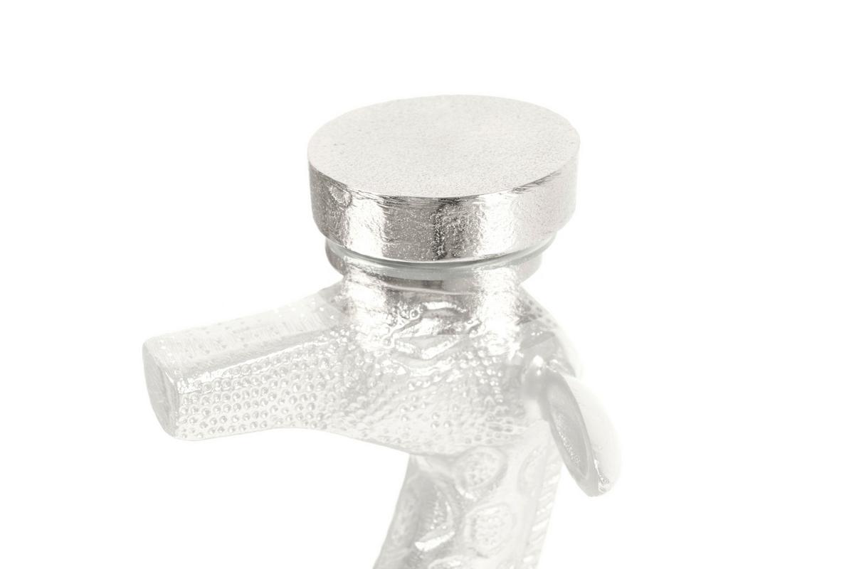 Beistelltisch Animalty 225 Silberfarben B: 58 Cm - Silberfarben, Design, Glas/Metall (40/40/58cm) - Kayoom