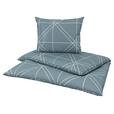 Satin Bettwäsche 140x200 cm Chalene Baumwolle Rauchblau - Blau, ROMANTIK / LANDHAUS, Textil (140/200cm) - James Wood