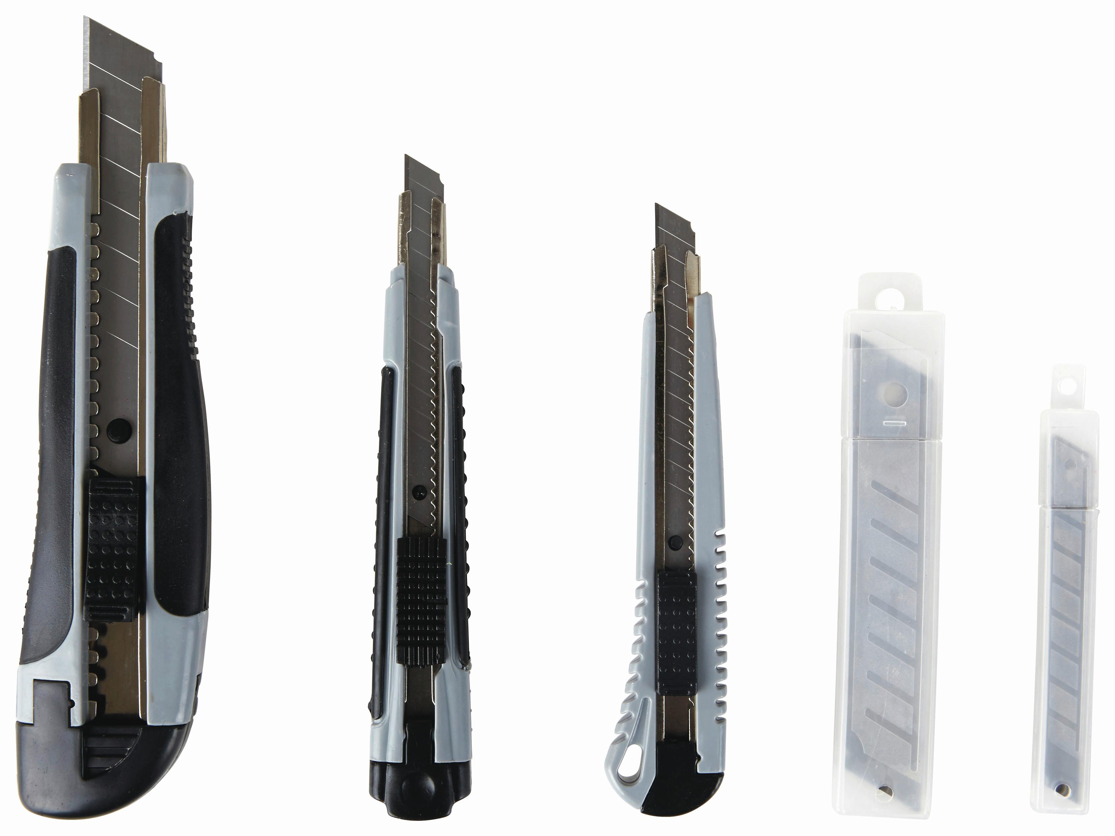 Cuttermesser-Set 23--Teilig. Ersatzklingen Metall - KONVENTIONELL, Kunststoff/Metall