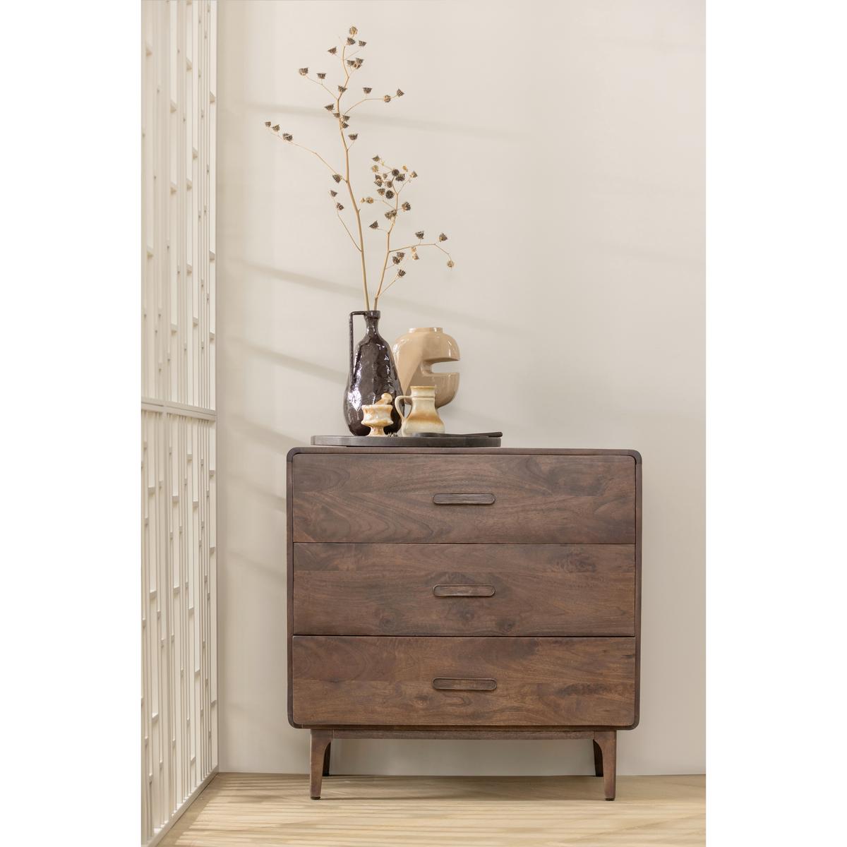Kommode Liya Dunkelbraun B: 90 Cm - Dunkelbraun, Design, Holz (90/90/50cm) - Livetastic