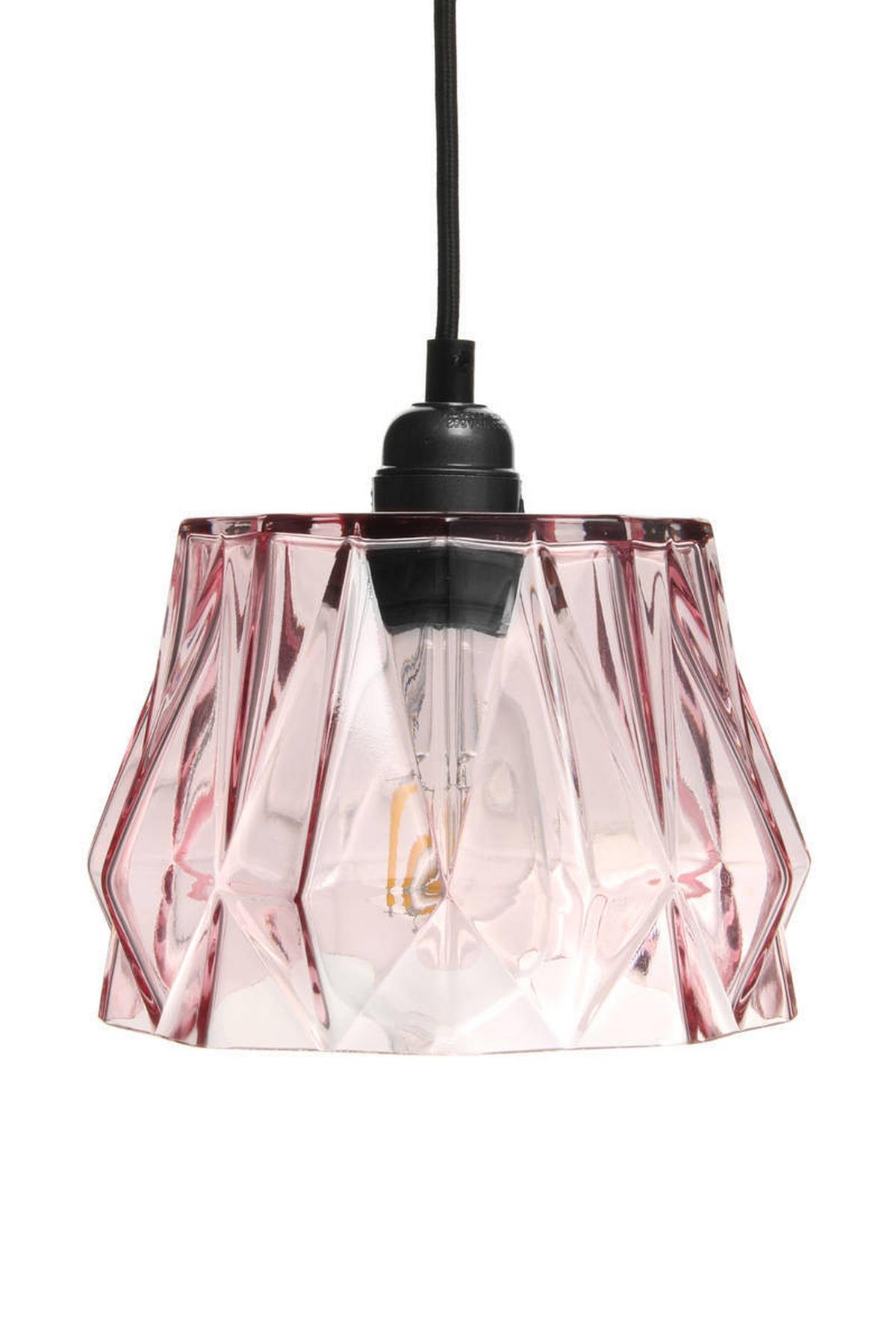 Hängeleuchte Aurea H: 19 cm 1-Flammig - Rosa, Trend, Glas (19/19/100cm) - Kayoom