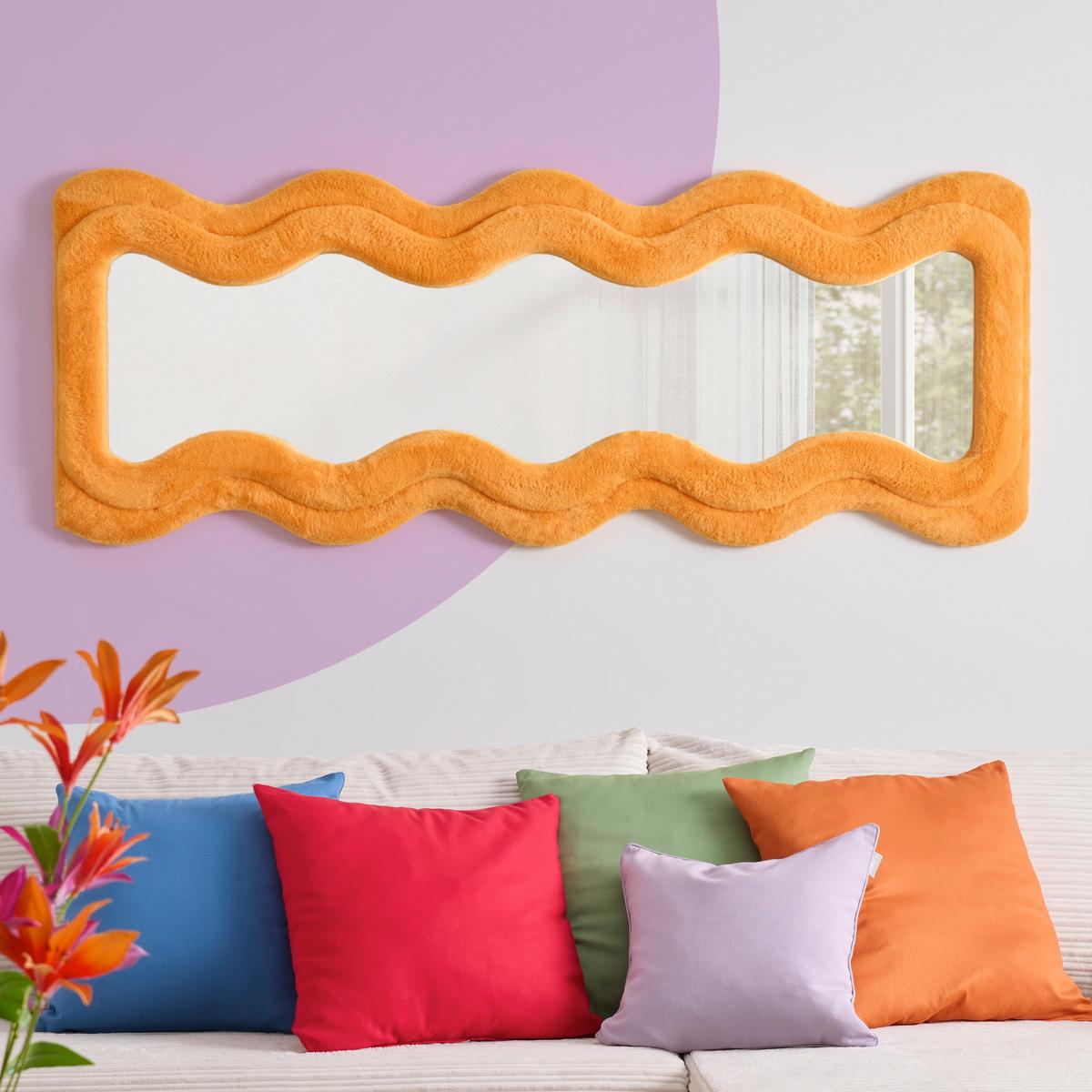 Spiegel Suki Orange ca. 60x160x4cm - oranžová, Lifestyle, kompozitní dřevo/textil (60/160/4cm) - Mömax
