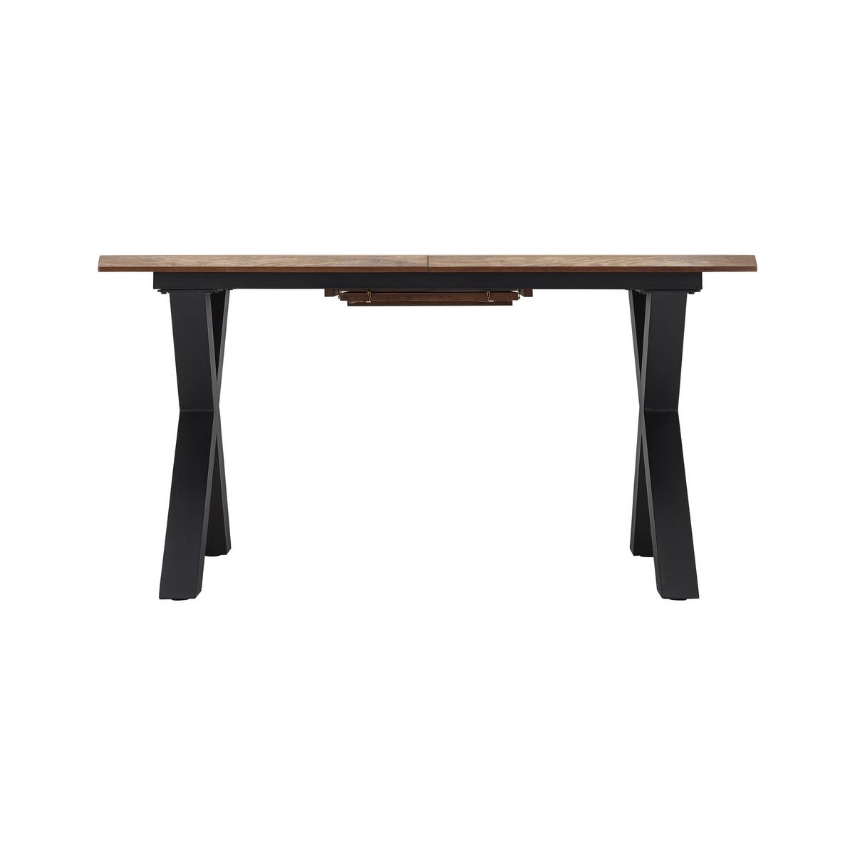 Rozkládací jídelní stůl LIA 140-180x76x90 cm - černá/barvy vlašských ořechů, Moderní, kov/kompozitní dřevo (140-180/90/76cm) - Bessagi Home