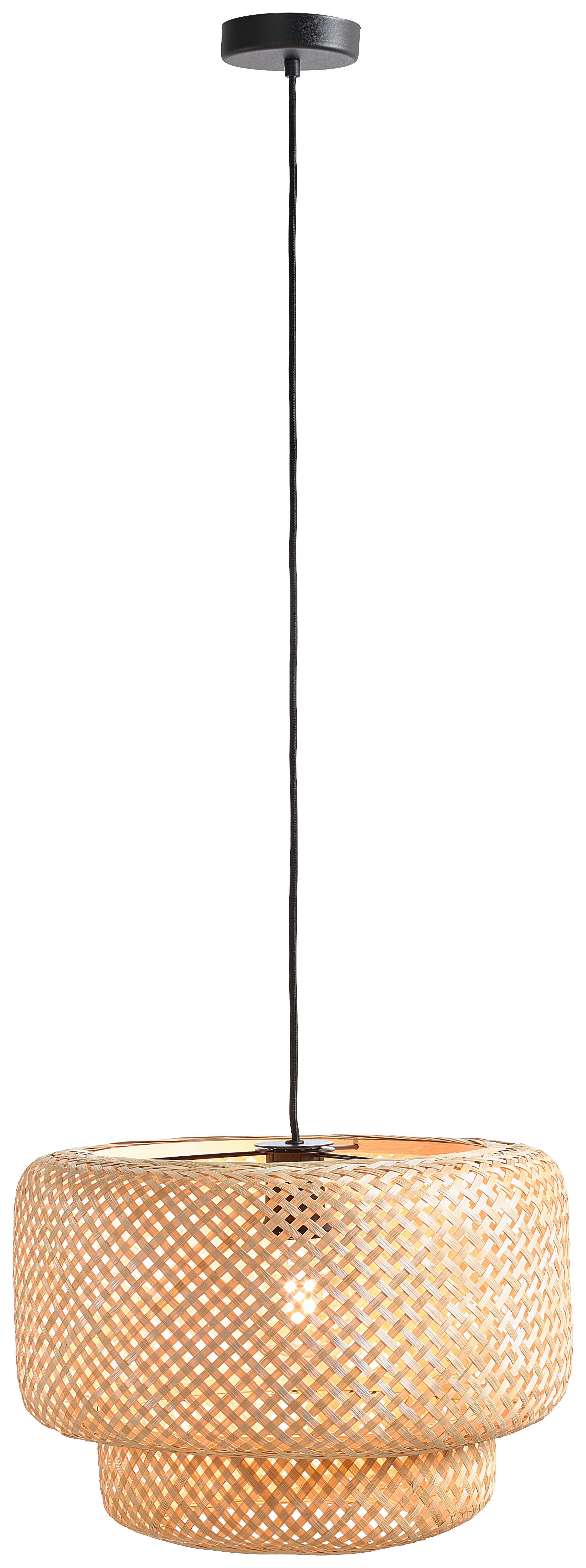 Hängeleuchte 43868*hettonle - Schwarz, Natur, Holz/Metall (42/110cm) - Eglo