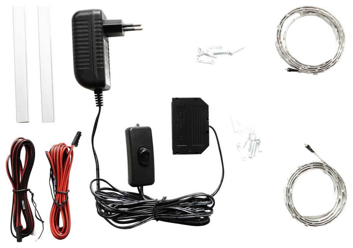 LED-Streifen Santori Tageslichtweiß L: 1 M - Schwarz/Weiß, Design, Kunststoff/Metall (100cm) - Livetastic