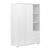 Šatníková skriňa MILO šírka 115cm - biela/strieborná, Modern, kov/drevo (115/176/55cm) - Bessagi Home