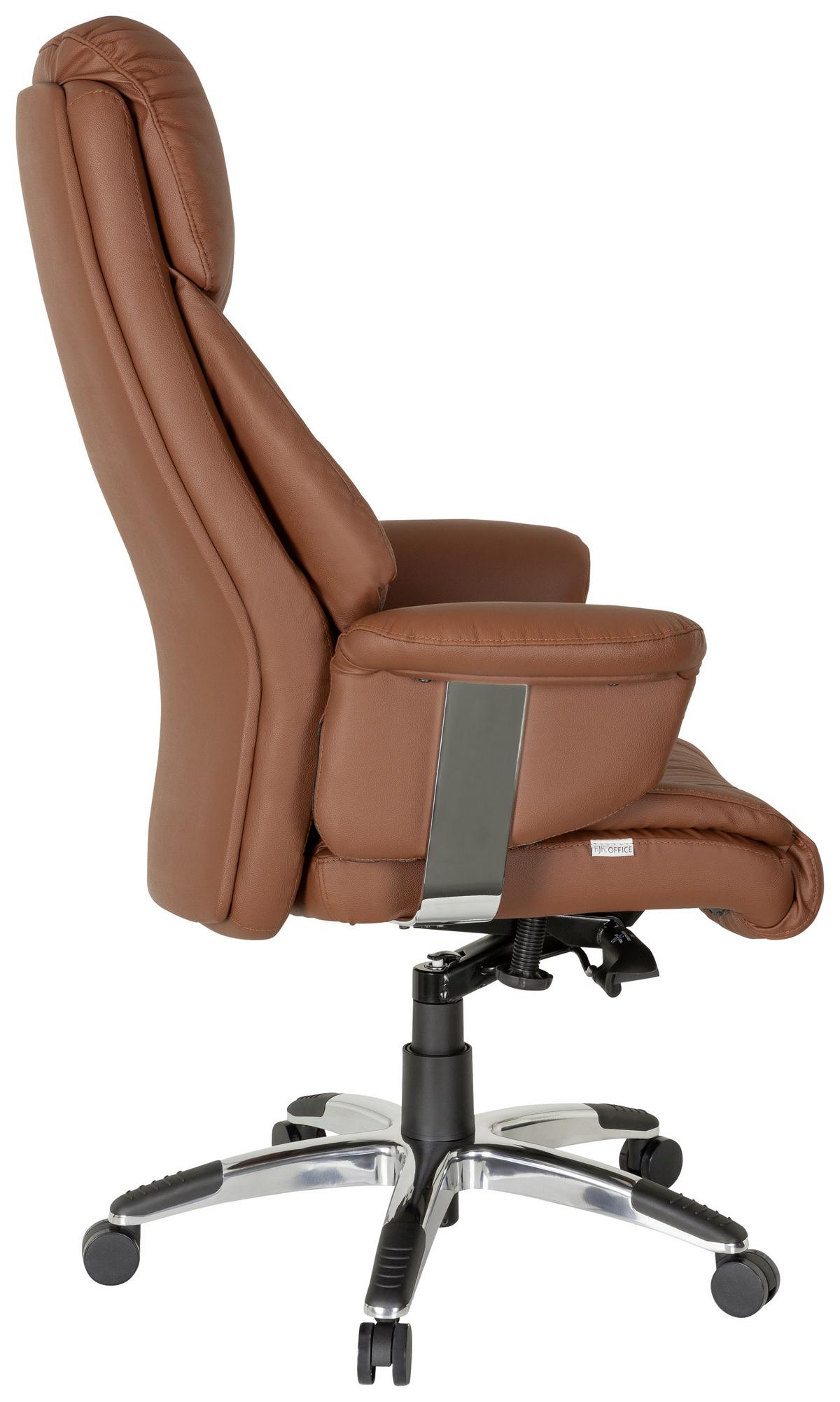 Chefsessel Prado Braun - Chromfarben/Braun, MODERN, Leder/Kunststoff (63/140/52cm) - MID.YOU