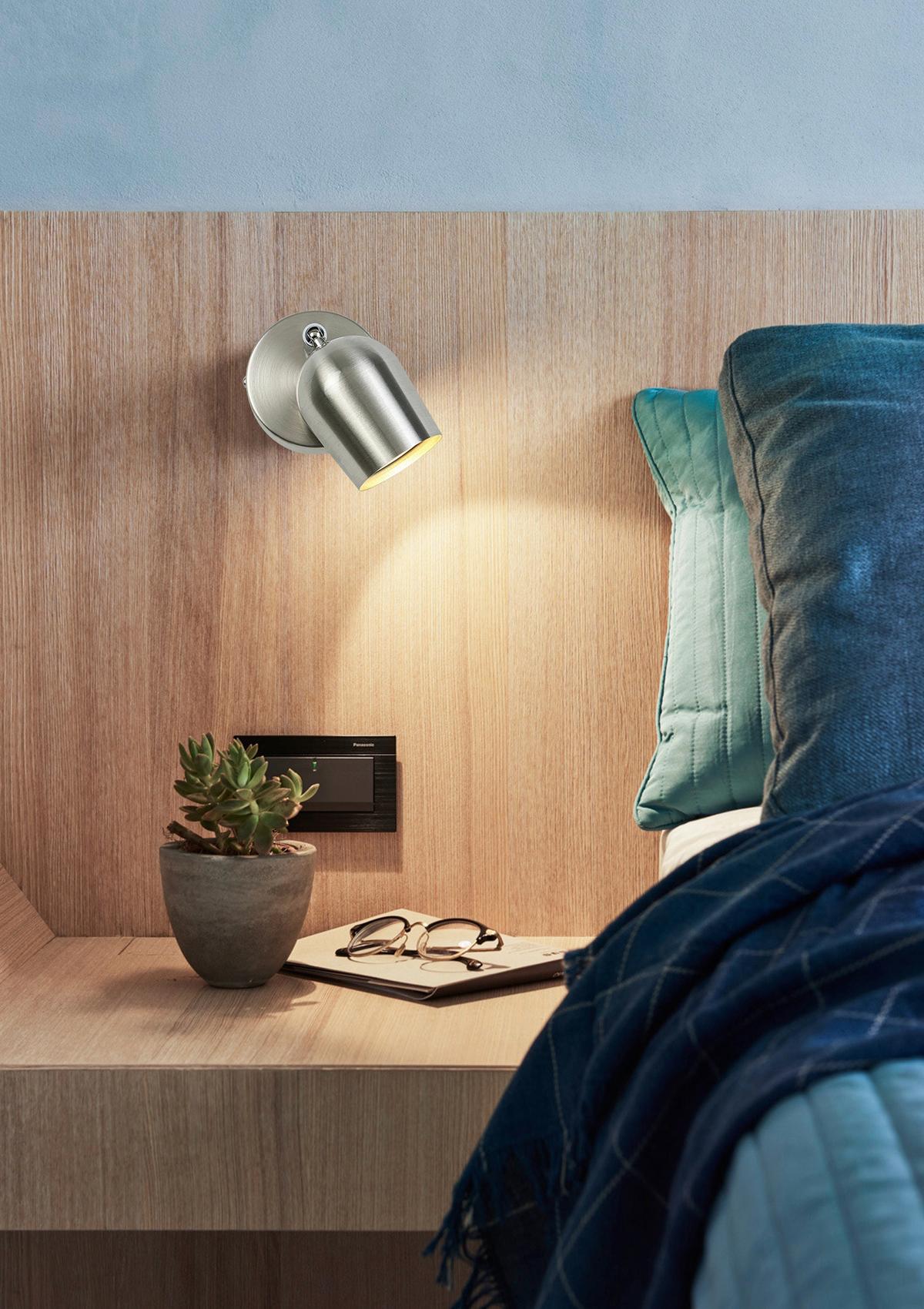 BODOVÉ SVÍTIDLO ERNESTINE - barvy chromu/barvy niklu, Romantický / Rustikální, kov/plast (14/8/7,5cm) - Mömax