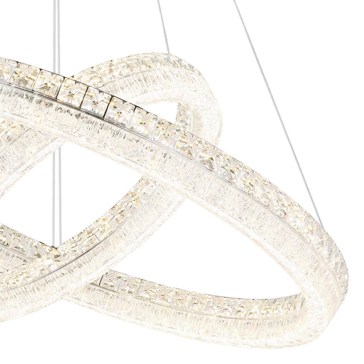 LED-Hängeleuchte Memory-Funktion - Klar/Chromfarben, Design, Glas/Kunststoff (80/120cm) - Globo