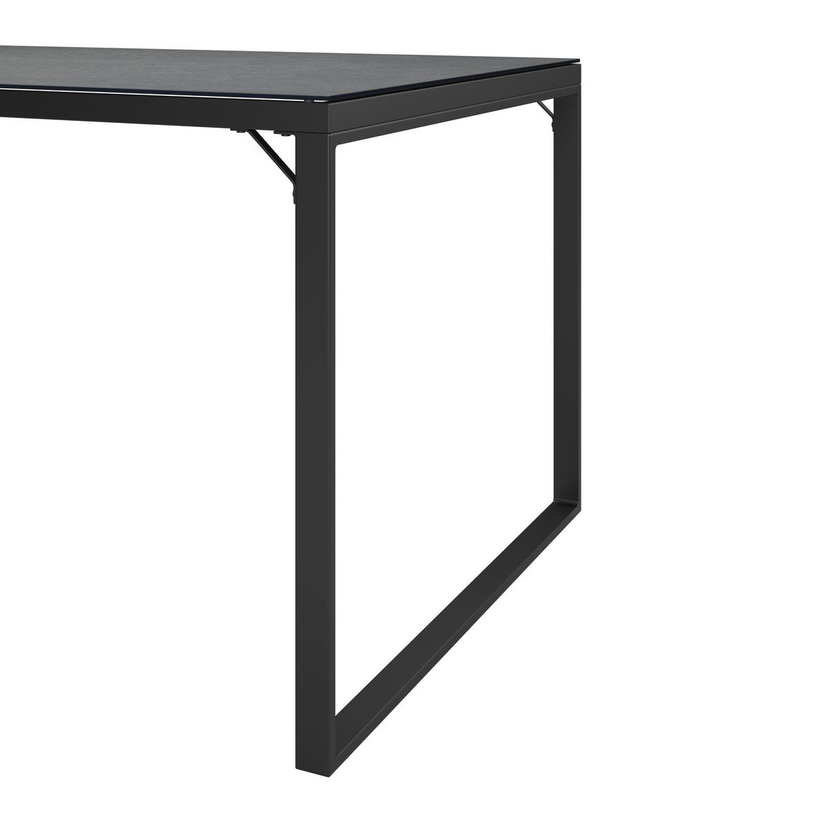 Gartentisch Brest - Anthrazit, MODERN, Glas/Metall (140/68/80cm) - Beldano