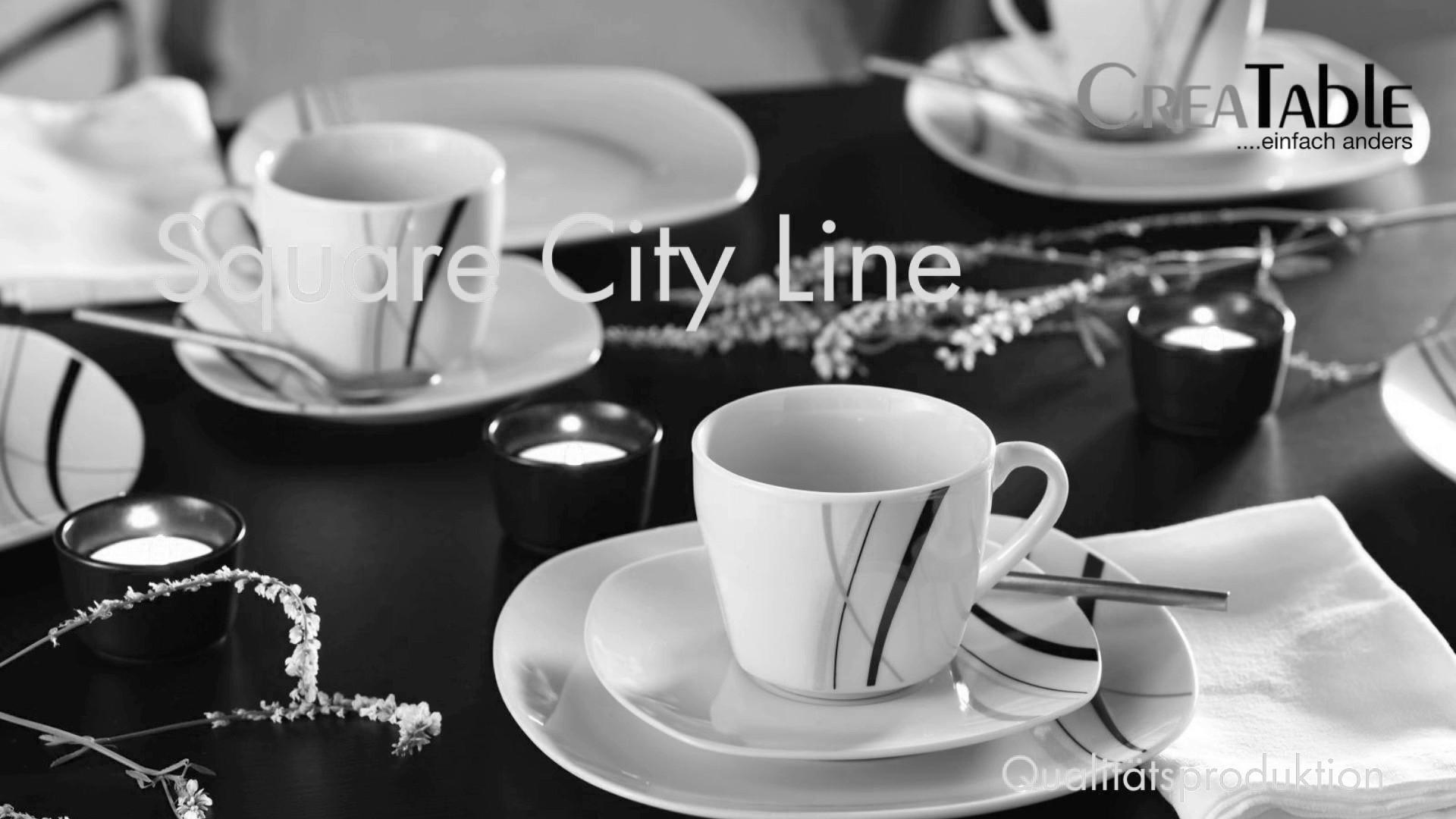 Tafelservice Square City Line 12--Teilig., Weiß - Weiß, Trend, Keramik - Creatable