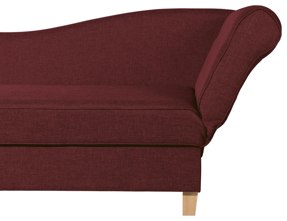 Recamiere Selma Rot Rechts Mit Bettkasten+schlaffunktion - Rot/Buchefarben, Design, Textil (190/88/82cm) - Max Winzer