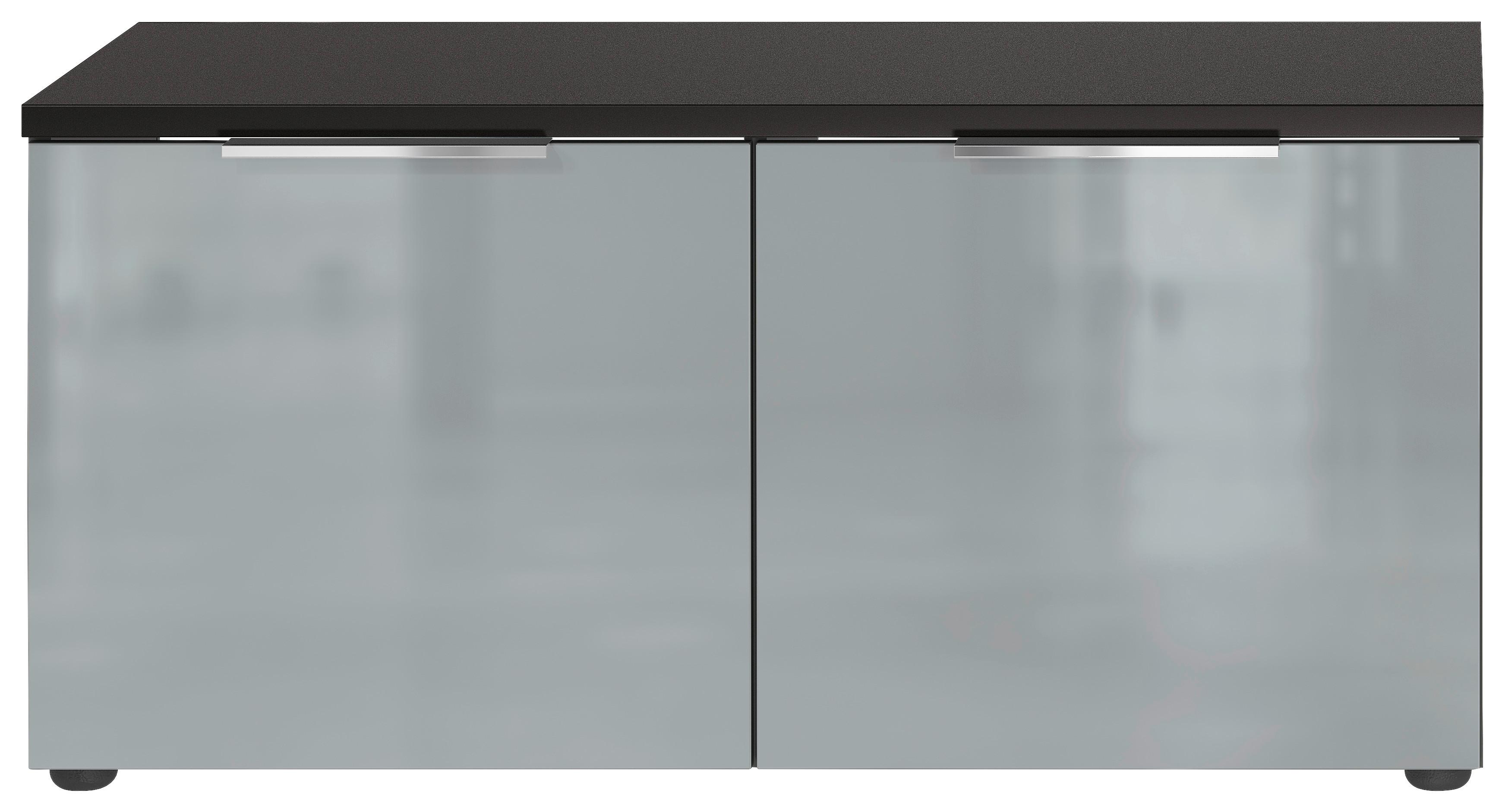 Schuhbank Genova Graphitfarben B: 97 cm - Silberfarben/Graphitfarben, MODERN, Glas/Holzwerkstoff (97/47/40cm) - Germania
