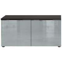 Schuhbank Genova Graphitfarben B: 97 cm - Silberfarben/Graphitfarben, MODERN, Glas/Holzwerkstoff (97/47/40cm) - Germania