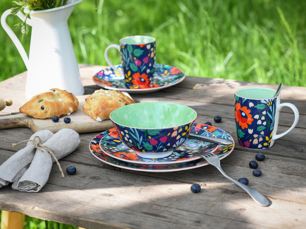 Speisetellerset 12-Tlg. Folklore Blau, Multicolor - Multicolor, Design, Keramik - Creatable