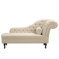 Récamiere Pako Creme B: 185cm - Creme/Braun, Design, Textil (185/93/75cm) - Livetastic