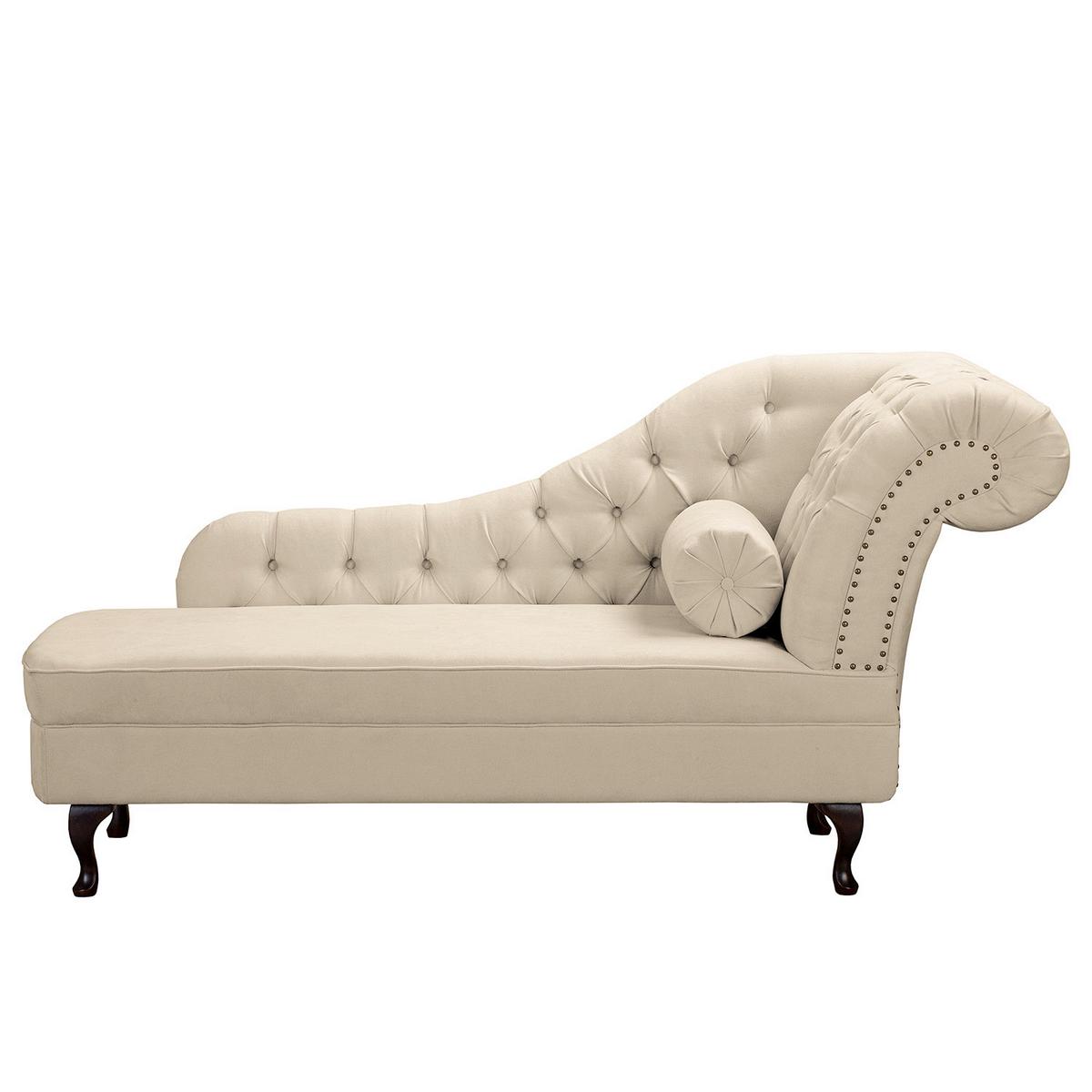 Récamiere Pako Creme B: 185cm - Creme/Braun, Design, Textil (185/93/75cm) - Livetastic