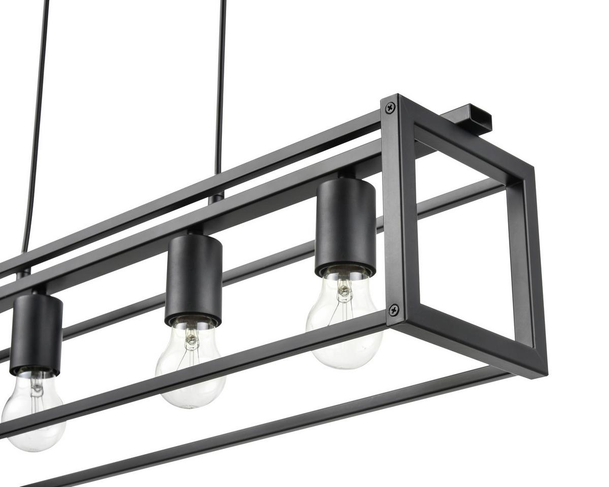 Hängeleuchte Hira H: 15 cm 4-Flammig - Schwarz, MODERN, Kunststoff/Metall (75/18/15cm) - Luca Bessoni
