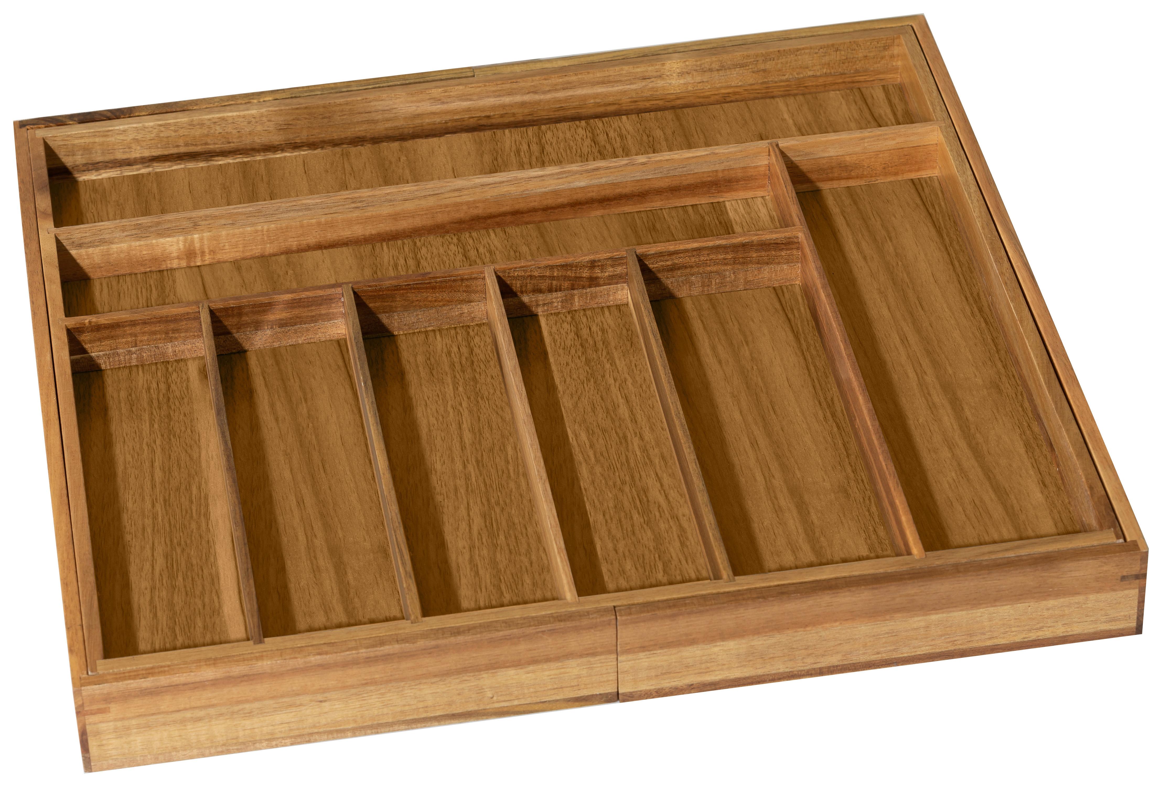 Besteckeinsatz Franziska - Ecru/Akaziefarben, Basics, Holz (45-65/5/43,5cm) - James Wood