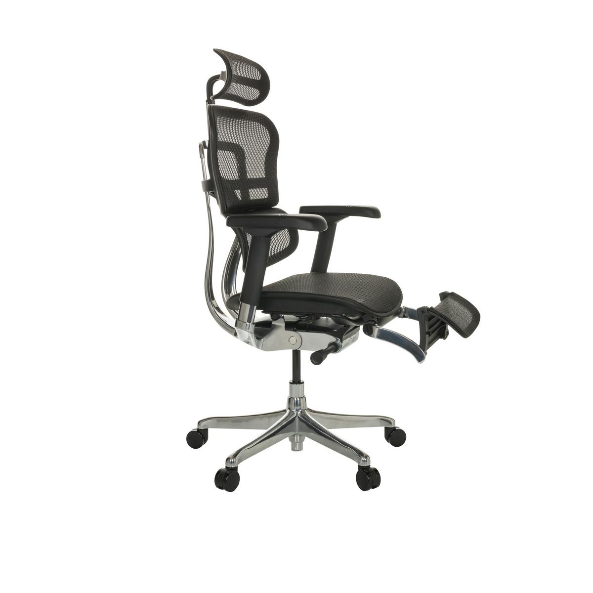 Drehstuhl Ergohuman Plus Legpro I - Schwarz/Grau, Basics, Kunststoff/Textil (68/118-141/64cm) - MID.YOU