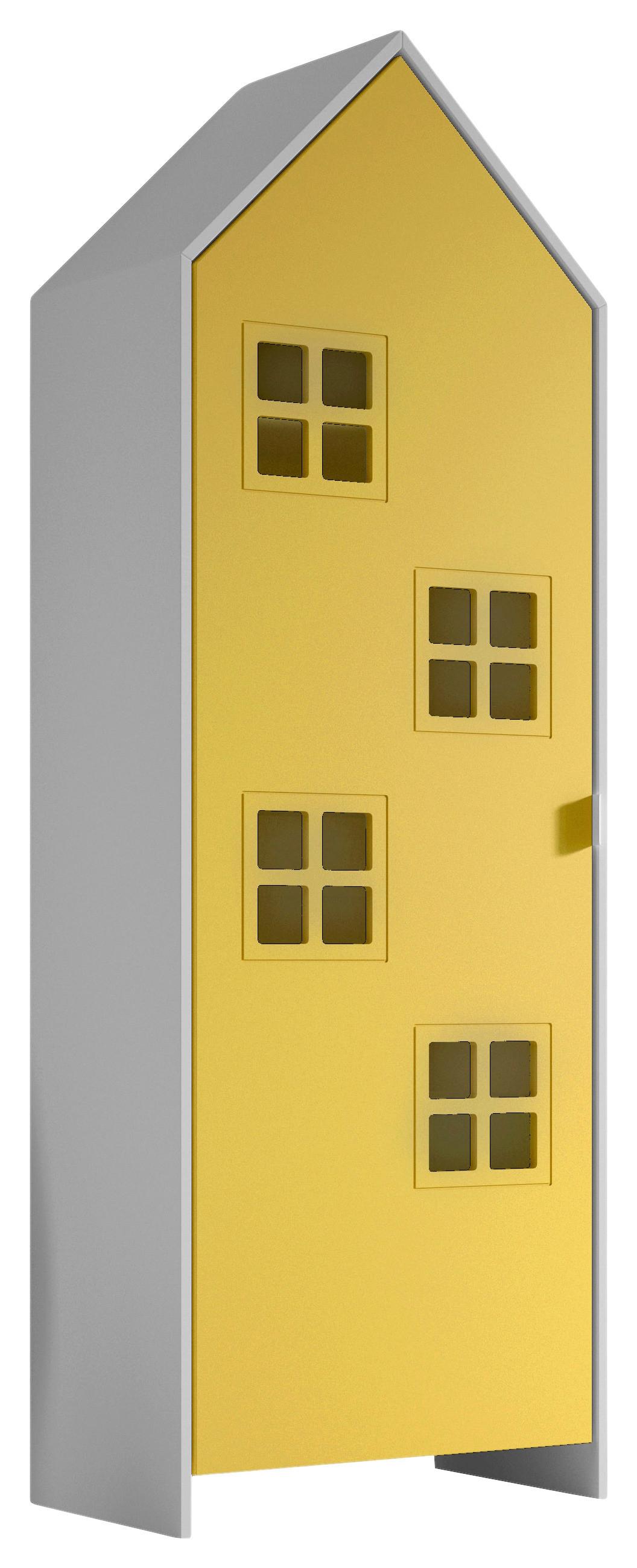 Kinderkleiderschrank Casami - Gelb/Weiß, MODERN, Holzwerkstoff (57,6/171,3/37cm) - MID.YOU