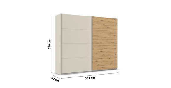 Schwebetürenschrank Feldkirch 271cm Champagner/Eiche Artisan - Champagner/Eiche Artisan, Trend, Holzwerkstoff (271/229/61cm) - Luca Bessoni
