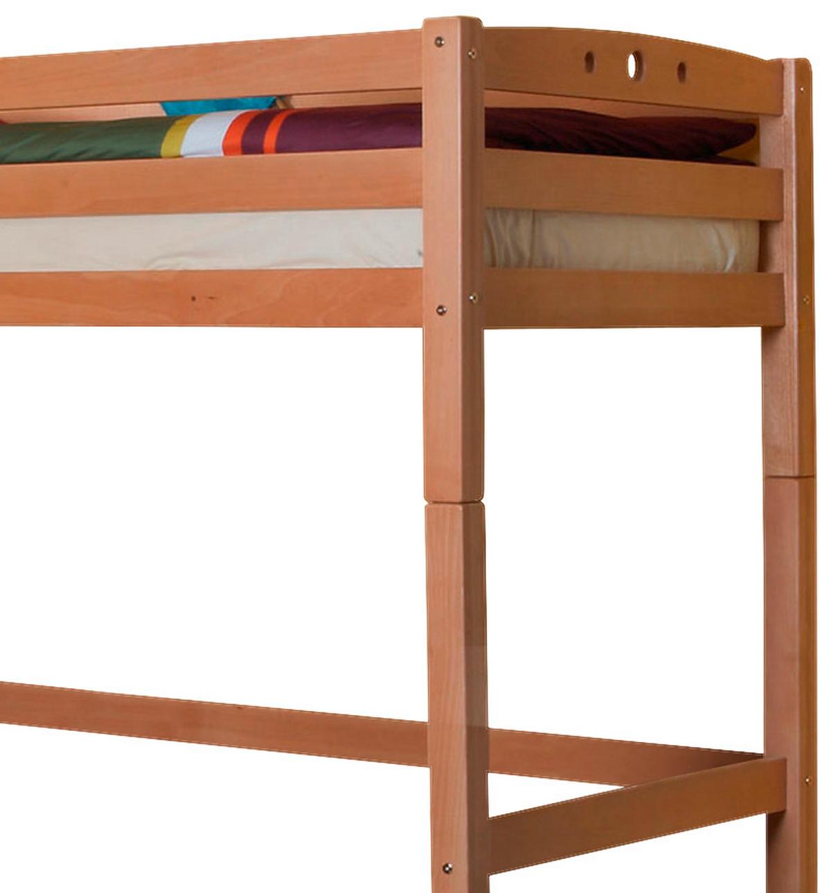 Vysoká postel TOLLY R přirodní - barvy buku, Basics, dřevo (90/200cm) - MID.YOU