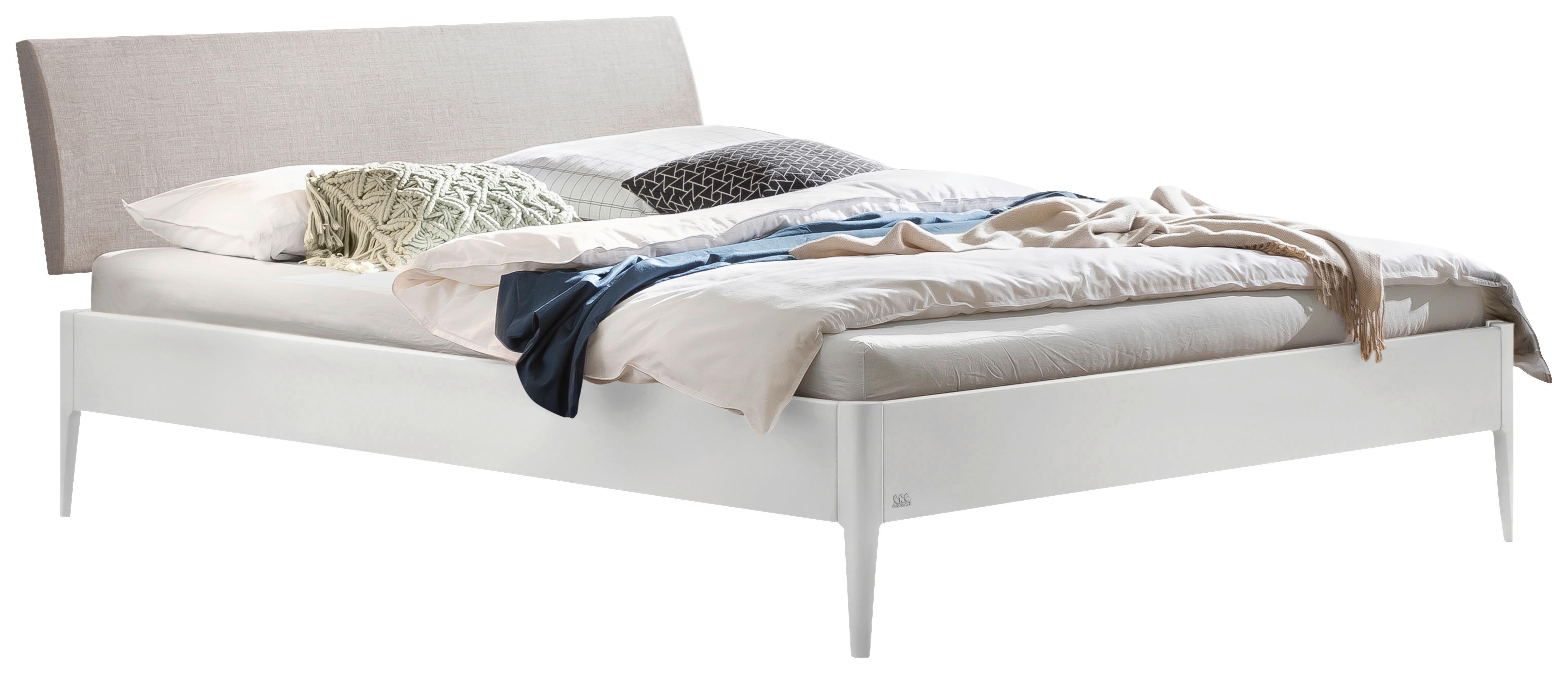 Bett Fanano, Weiß 140x200 Cm - Hellgrau/Weiß, KONVENTIONELL, Holz/Holzwerkstoff (140/200cm) - Hasena