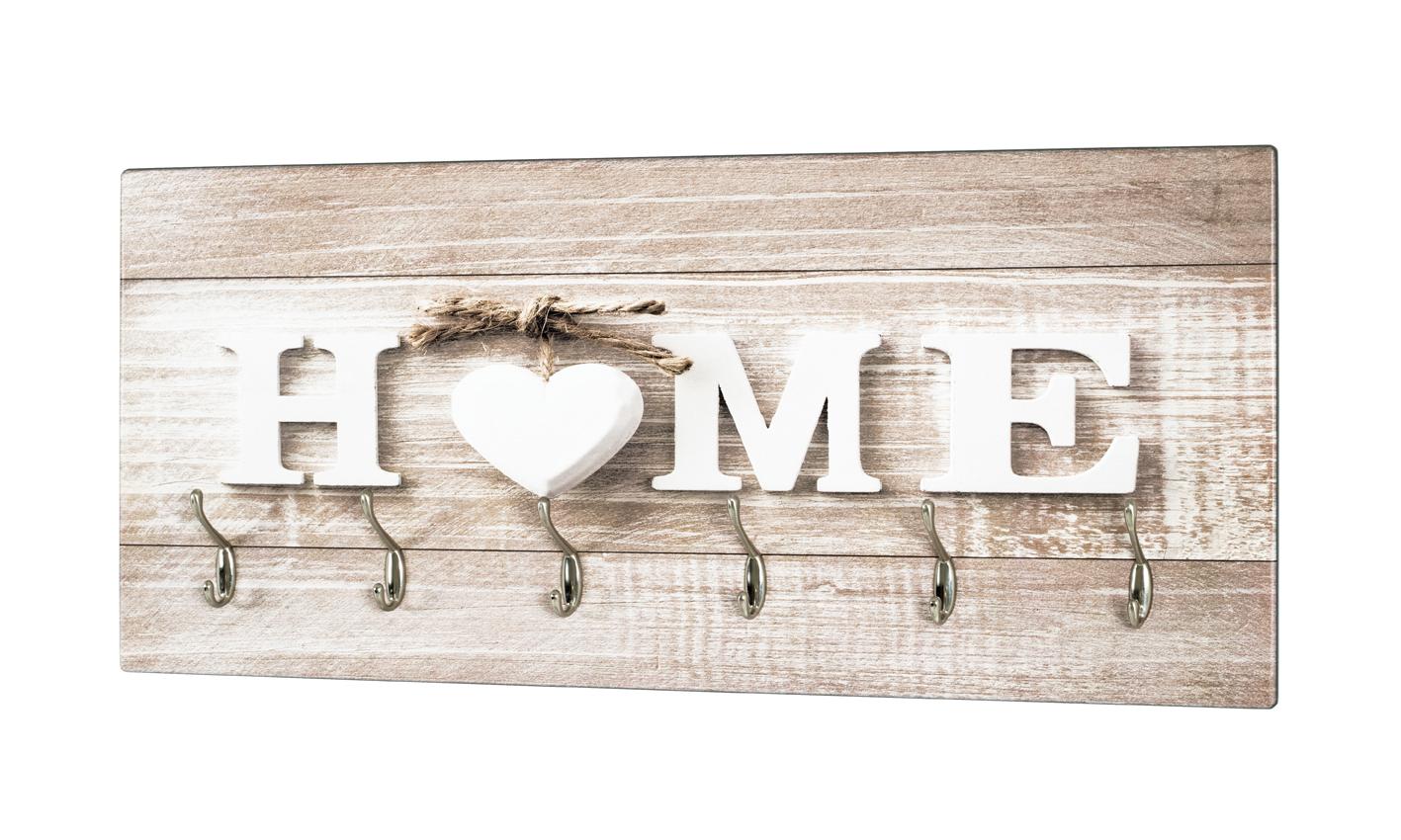 Wandgarderobe mit Schriftzug "Home"