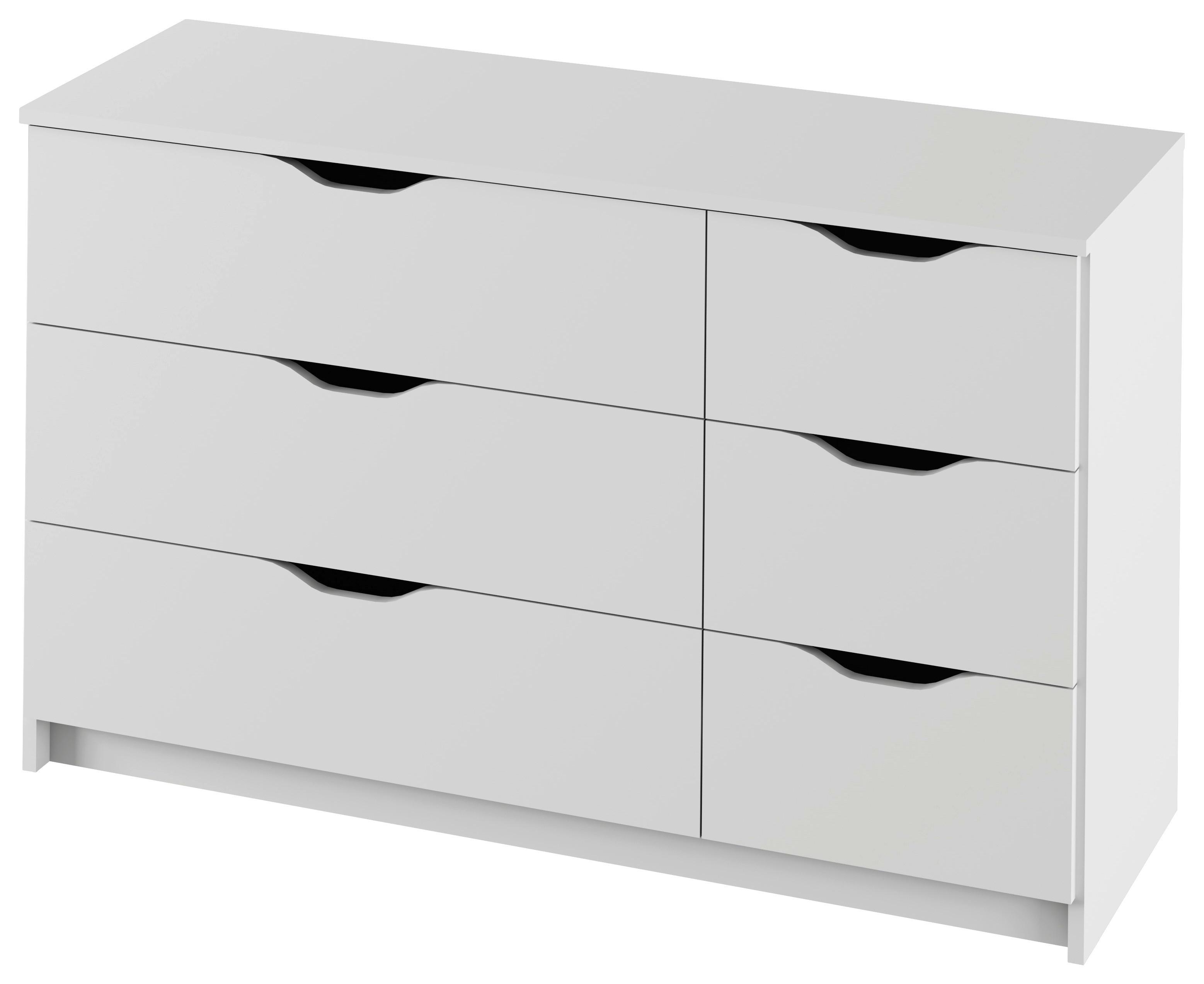 Komoda Adriana 3 Biela - biela, Moderný, kompozitné drevo (116/71/40cm)