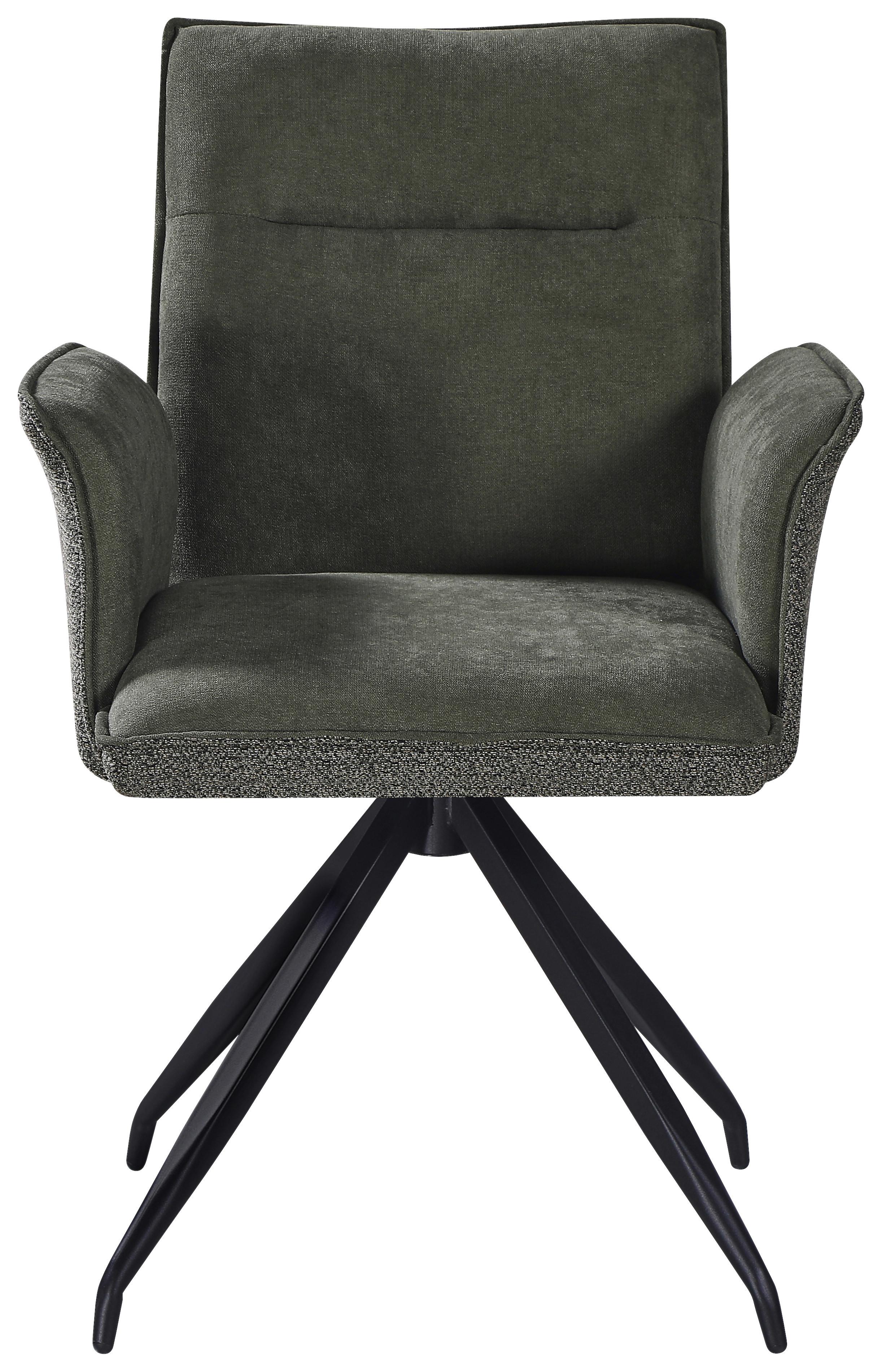 ŽIDLE S PODRUČKAMI NOVA - černá/zelená, Moderní, kov/textil (63/88/63cm) - Premium Living