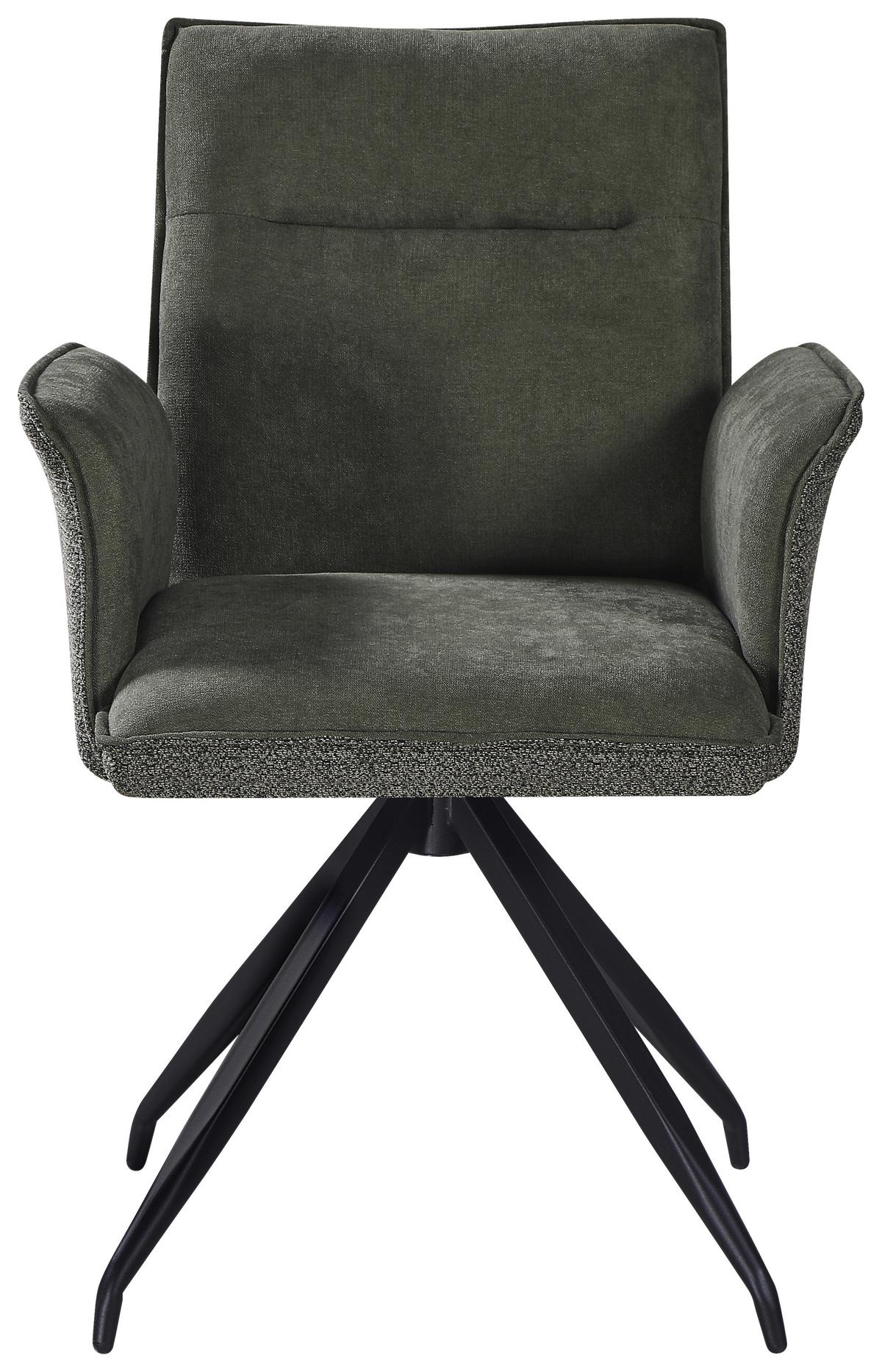 ŽIDLE S PODRUČKAMI NOVA - černá/zelená, Moderní, kov/textil (63/88/63cm) - Premium Living