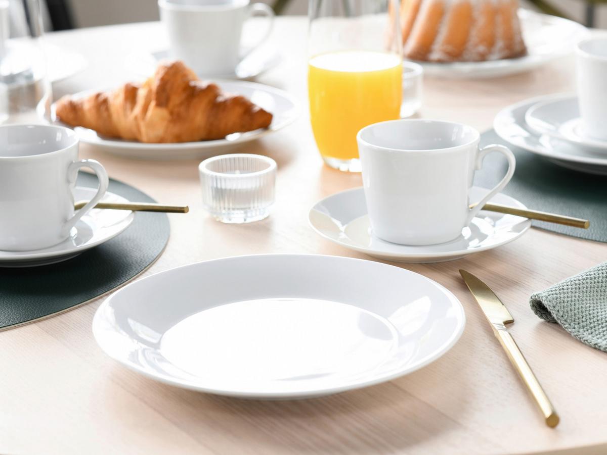 Kaffeeservice Base Weiß, Keramik, 18-Teilig - Weiß, Basics, Keramik - Creatable