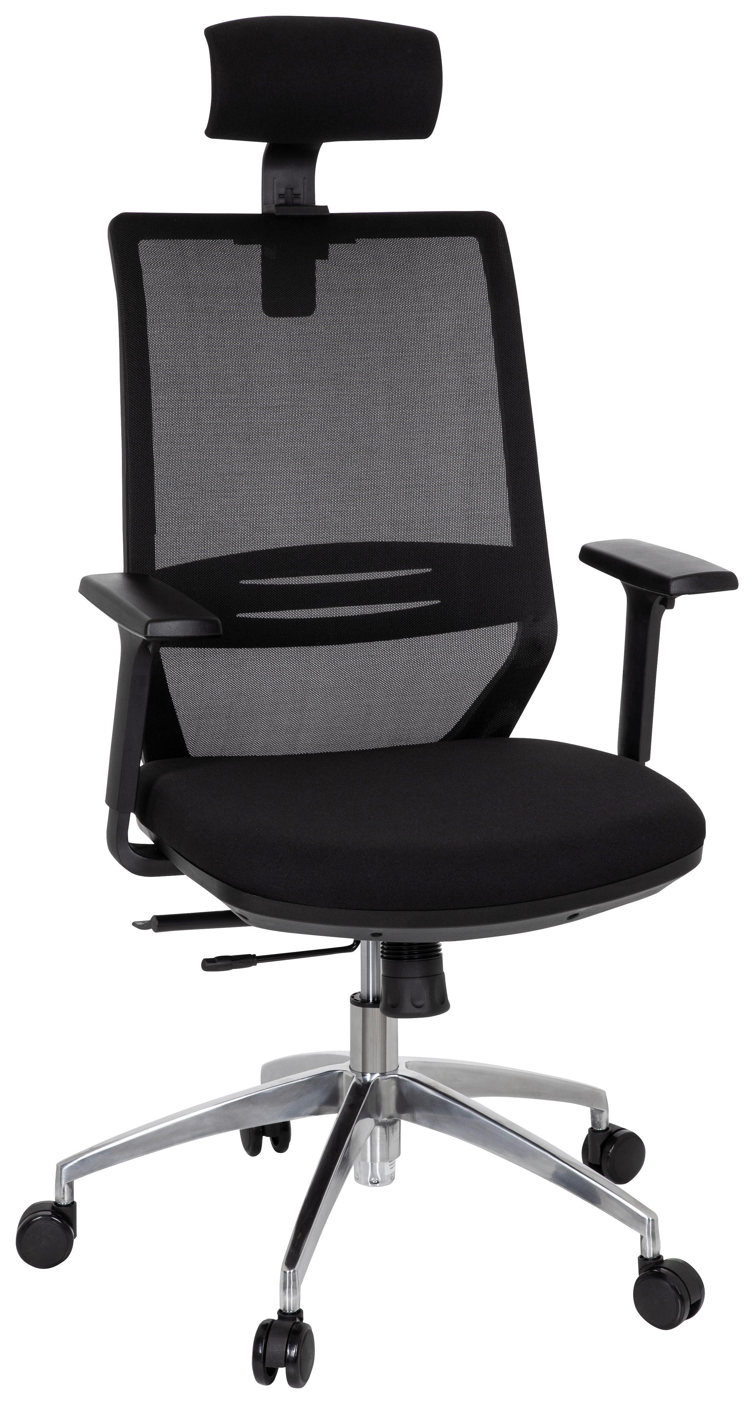 Drehstuhl Profondo Pro Armstützen Schwarz Bis 120kg - Chromfarben/Schwarz, MODERN, Kunststoff/Textil (61/138/60cm) - MID.YOU