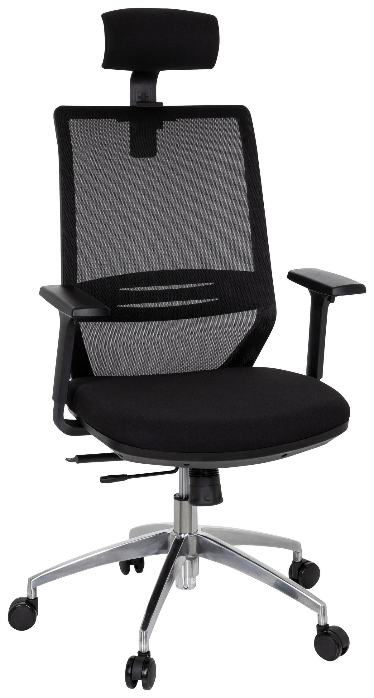 Drehstuhl Profondo Pro Armstützen Schwarz Bis 120kg - Chromfarben/Schwarz, MODERN, Kunststoff/Textil (61/138/60cm) - MID.YOU