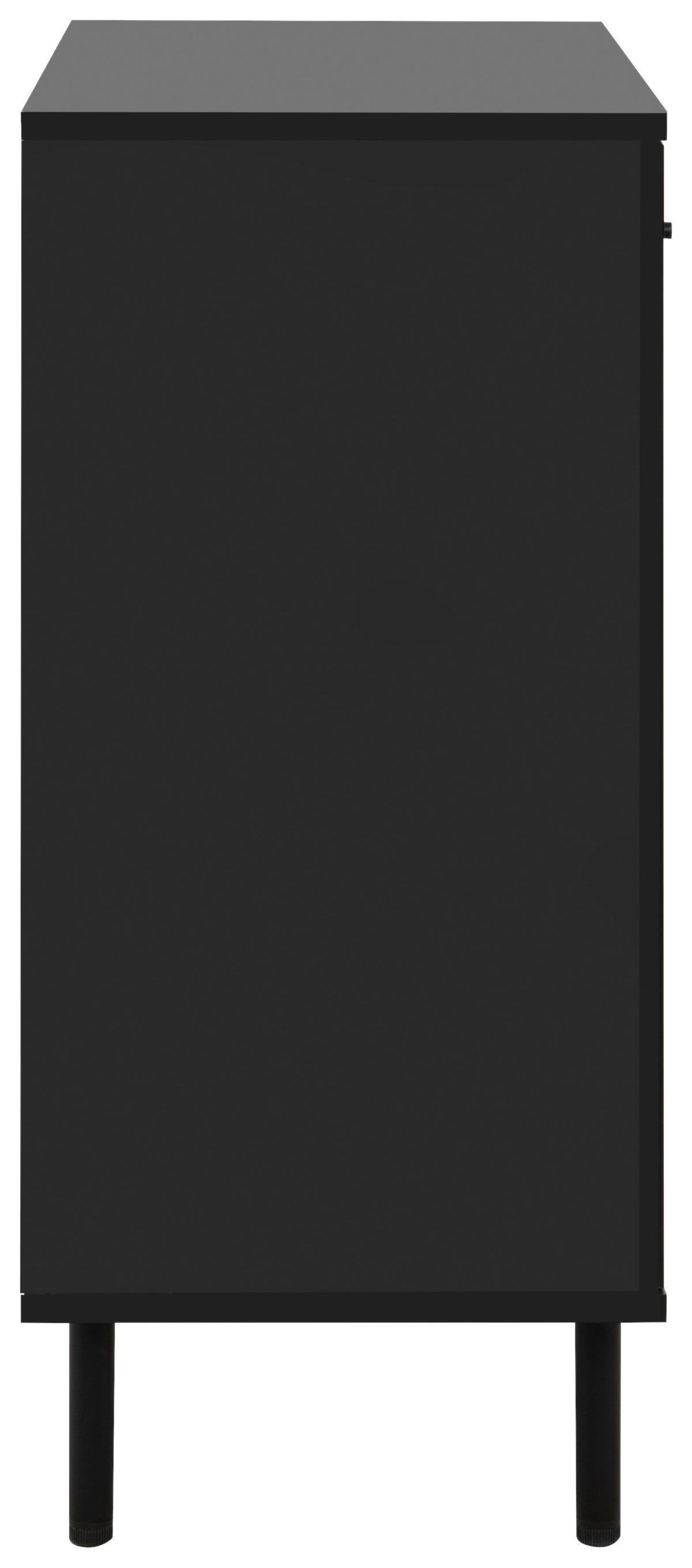 Kommode Monza 01d - Schwarz/Eiche Artisan, Design, Holzwerkstoff (80/90/40cm) - Livetastic