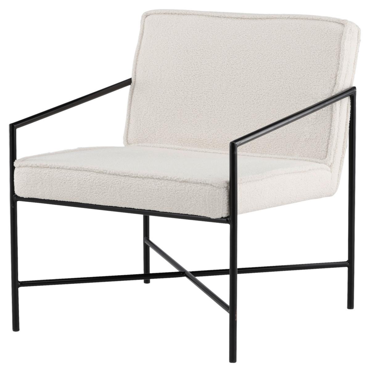 Sessel Rakel - Schwarz/Weiß, Design, Textil/Metall (66/78/65cm) - Livetastic