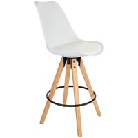 Barhocker mit Lehne Levi Weiß/Kautschukholz - Weiß/Naturfarben, MODERN, Holz/Kunststoff (48,5/111,5/55cm) - MID.YOU