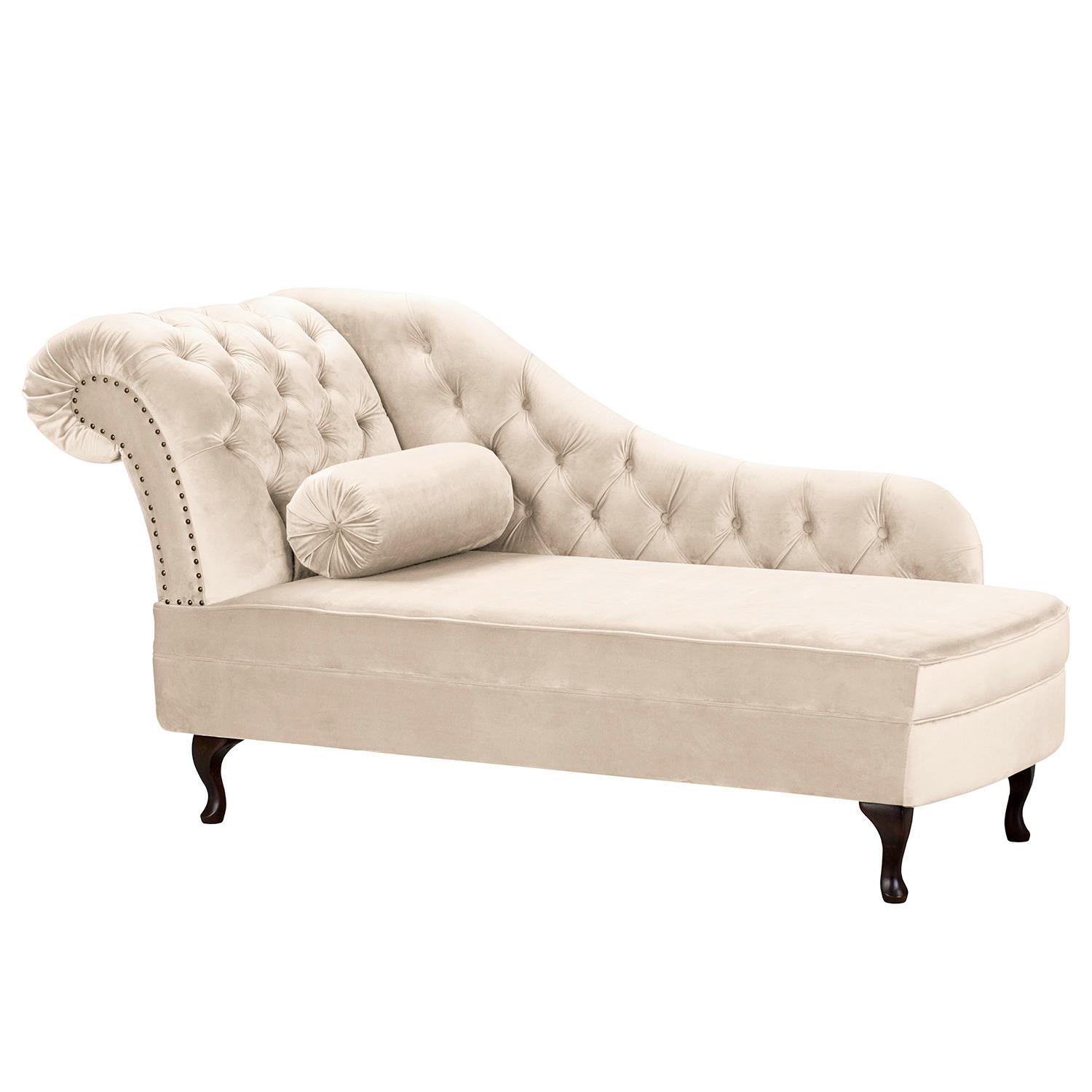 Récamiere Pako Creme B: 185cm - Creme/Braun, Design, Textil (185/93/75cm) - Livetastic