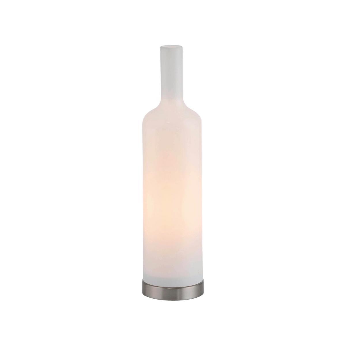 Tischleuchte, E14 14006-27 - Weiß, Basics, Glas/Kunststoff (8,5/8,5/34cm)